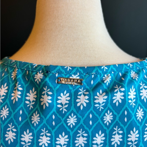 Pretty turquoise, white & blue patterned easy and comfortable dress! - Picture 8 of 8